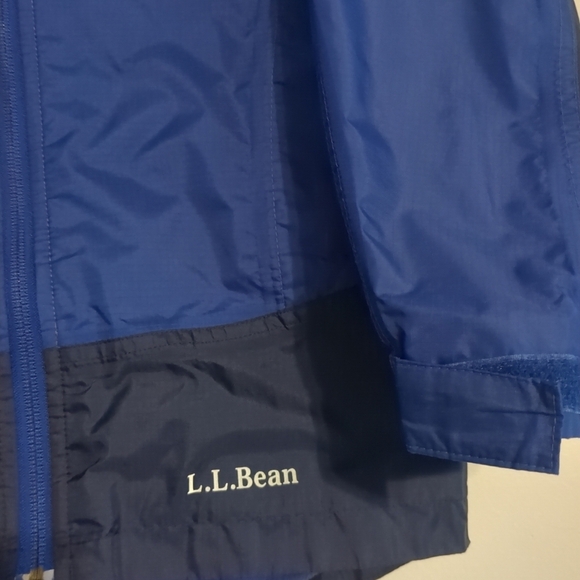 L.L. Bean Jacket Kids Size 8 Blue Hooded Pockets Preppy Logo Outdoor Windbreaker - Picture 3 of 10
